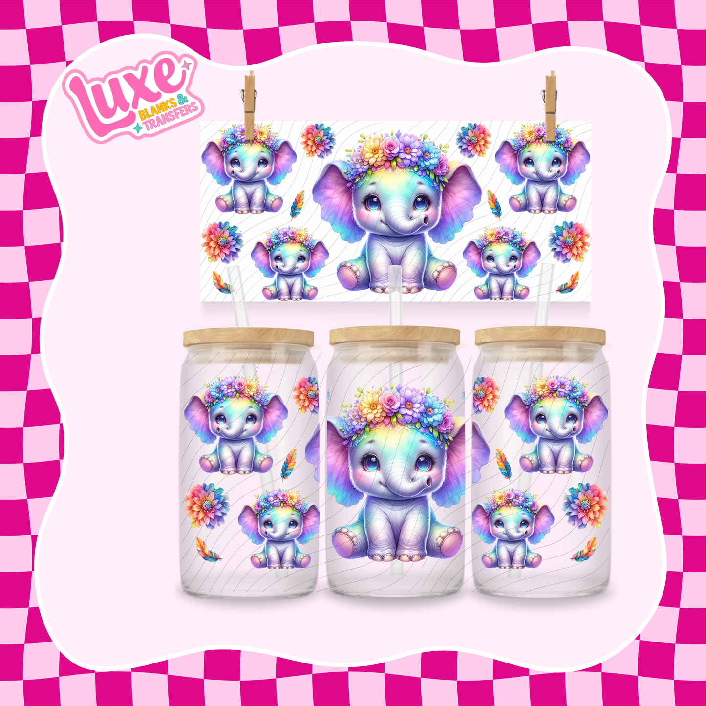 Elephant | 16oz UV DTF Wrap | #1615