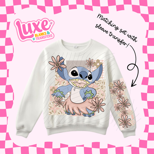 Beige Blue Alien | DTF Heat Transfer | #48