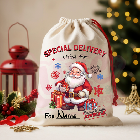 Santa North Pole | Santa Sack DTF Heat Transfer | #49