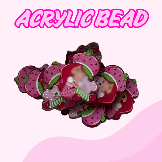 Flatback Acrylic Bead | Strawberry