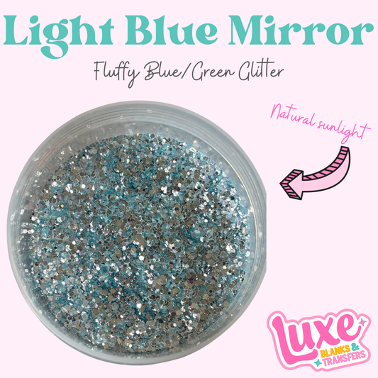 "Light Blue Mirror” Chunky Mix Glitter