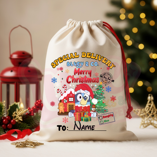 Blue Dog & Co 2 | Santa Sack DTF Heat Transfer | #51