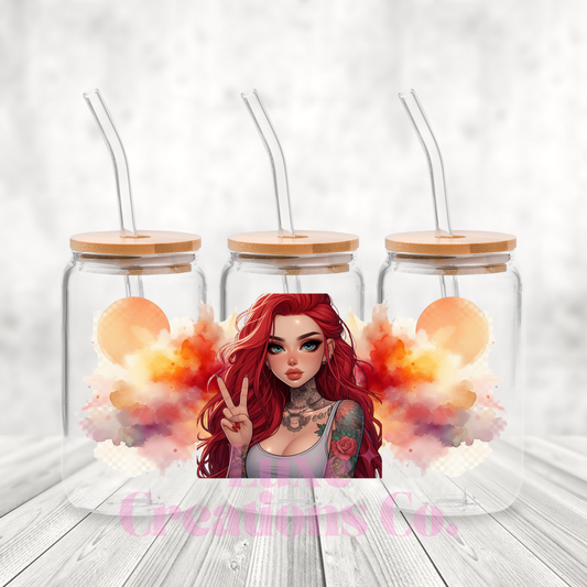 Red Hair Tattoo UV DTF Wrap by Luxe (#25)