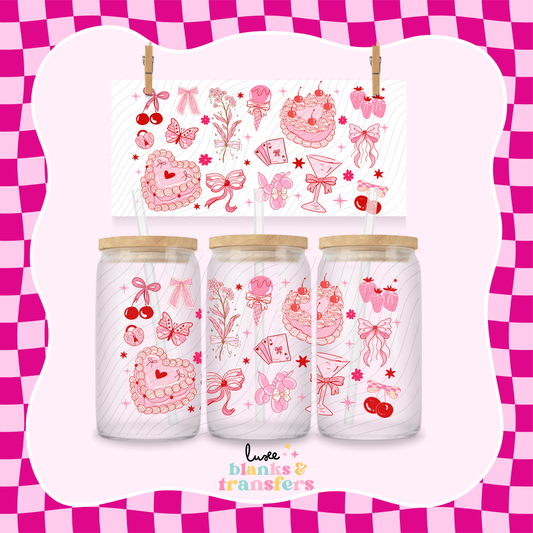 Coquette Bows & Cake UV DTF Wrap (#673)