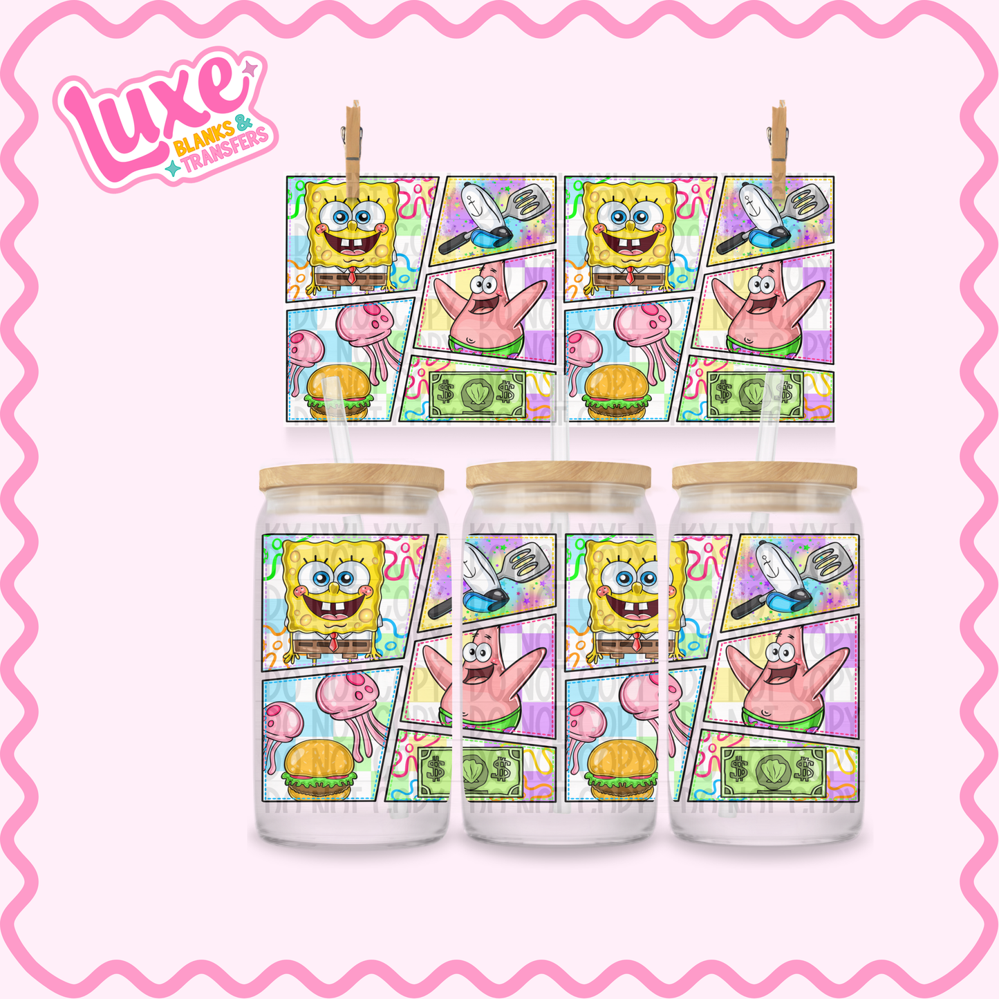 16oz UV DTF Wrap | Cute Sponge | #2449