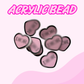 Flatback Acrylic Bead | Heart Pink DD
