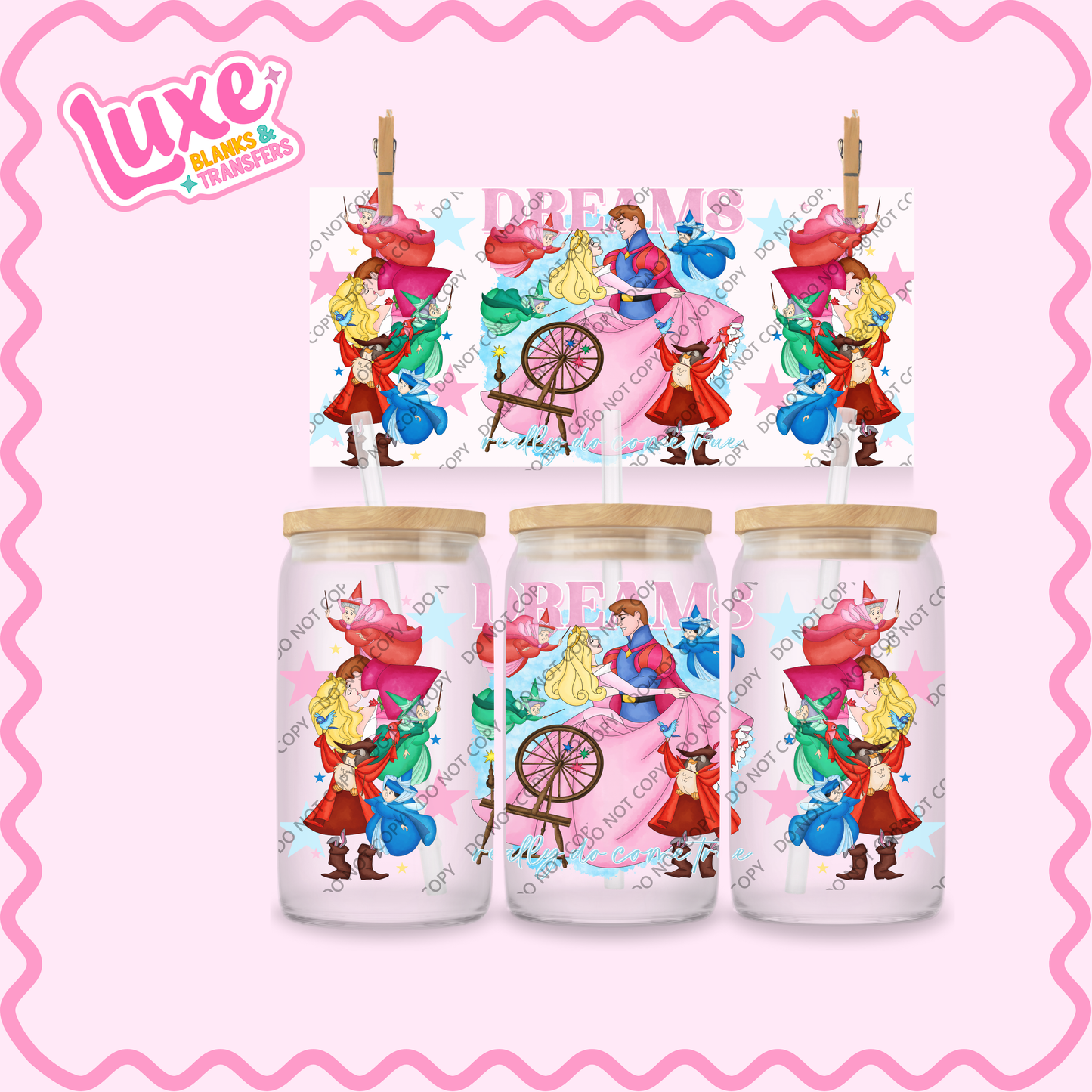 16oz UV DTF Wrap | Dreams Really Do Come True Princess | #2149