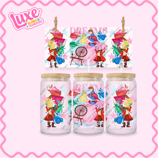 16oz UV DTF Wrap | Dreams Really Do Come True Princess | #2149