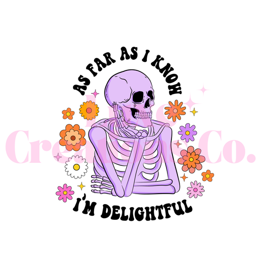 I'm Delightful UV DTF Decal