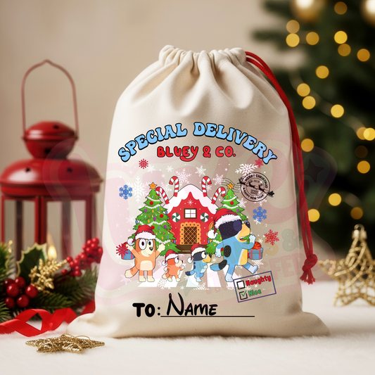 Santa Sack DTF Heat Transfer XL (30CM) | Blue Dog & Co 4 | READY TO SHIP