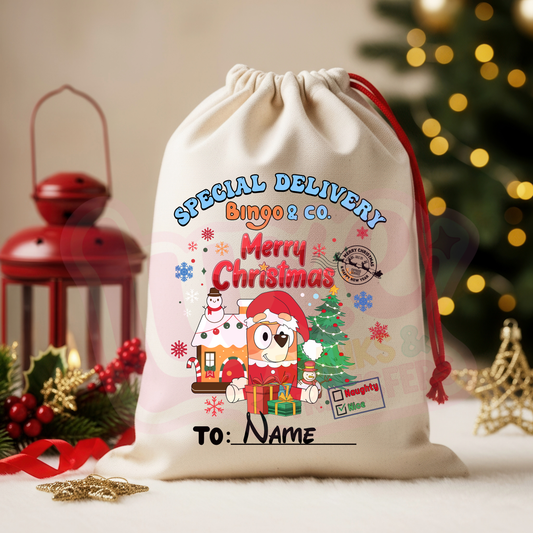 Blue Dog & Co 5 | Santa Sack DTF Heat Transfer | #54