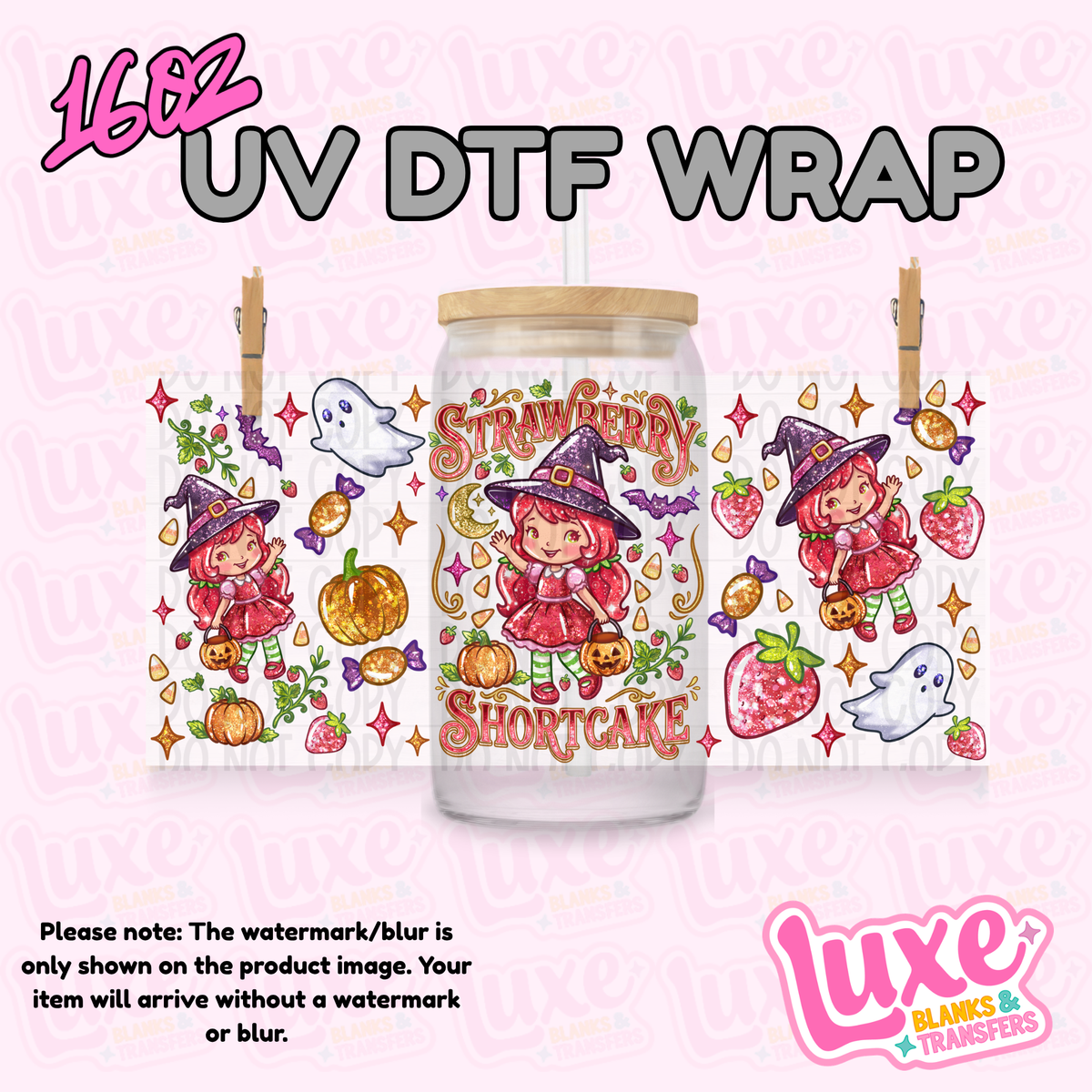 16oz UV DTF Wrap | Strawberry Girl Spooky | #4364