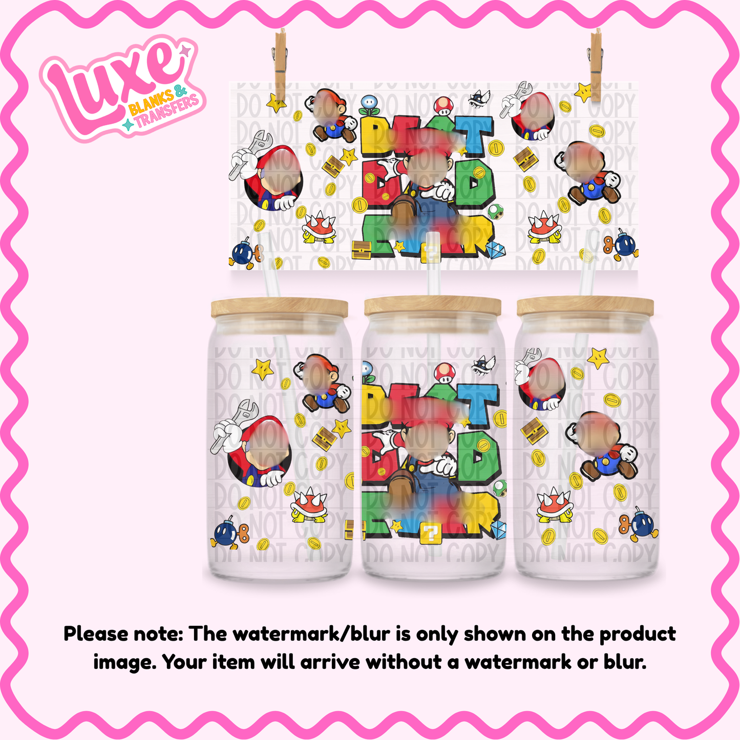 16oz UV DTF Wrap | Game Character Best Dad Ever | #3897