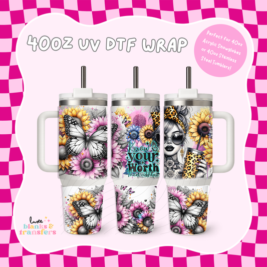 Tattoo Girl 40oz UV DTF Wrap (#B55)
