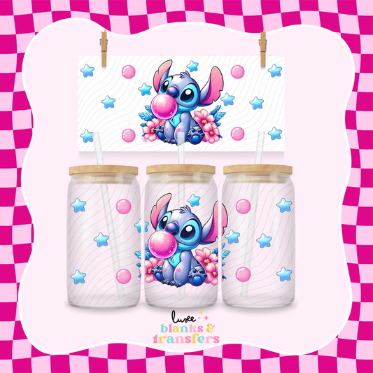 Bubblegum Blue Alien UV DTF Wrap (#675)