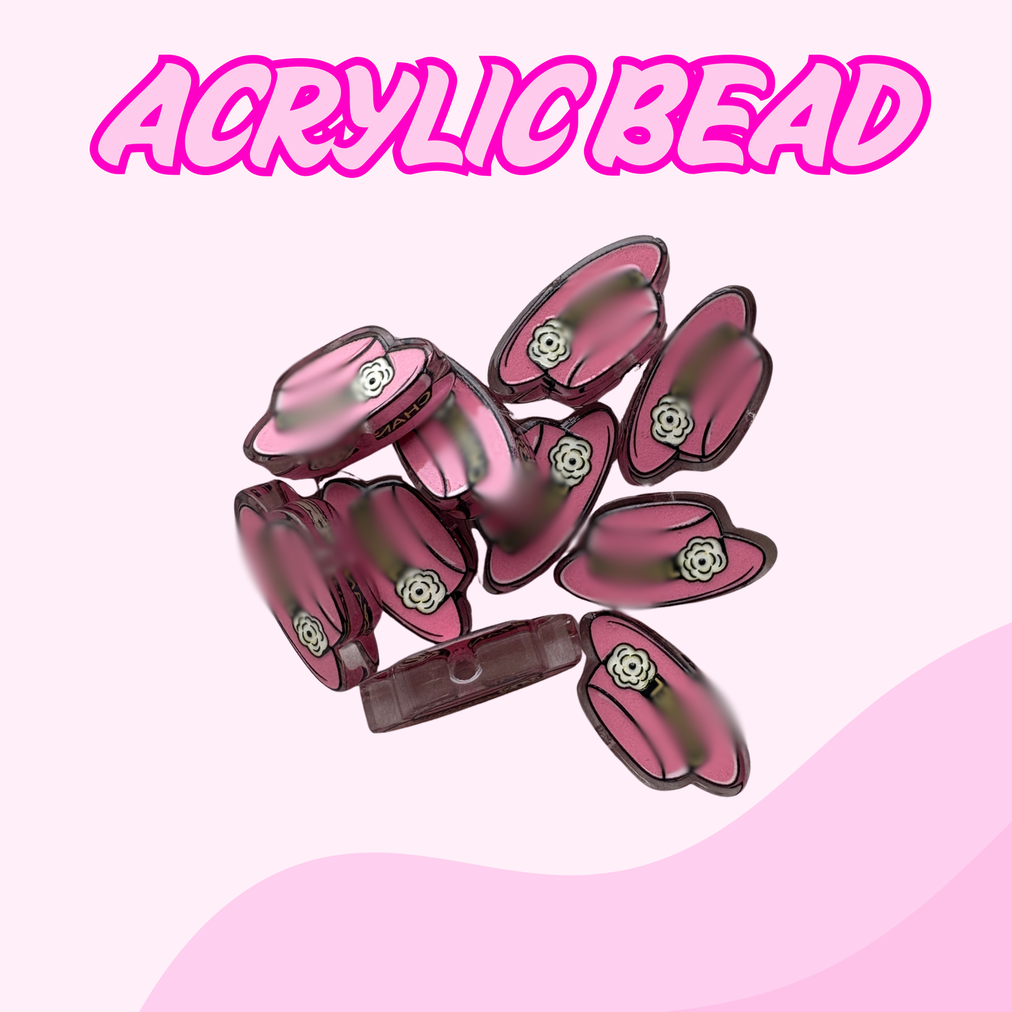 Flatback Acrylic Bead | Ch Hat