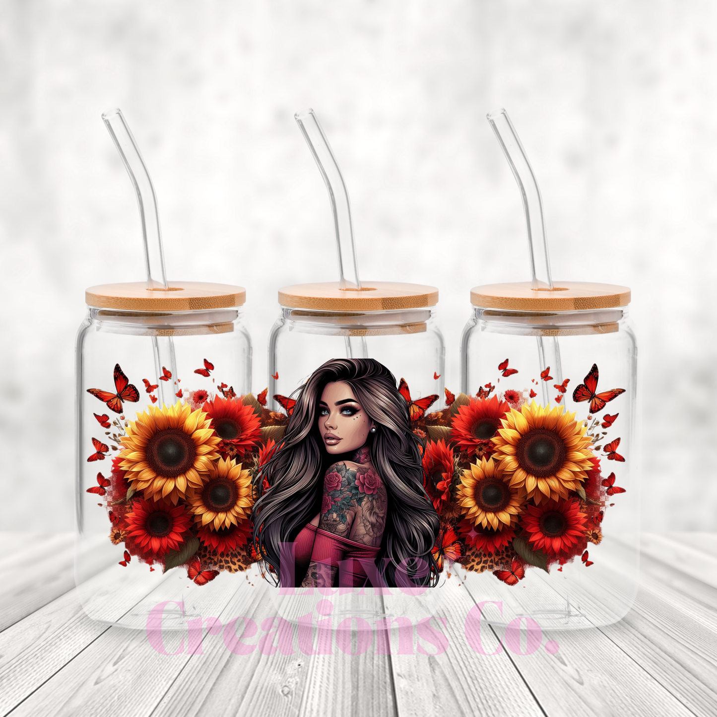 Tattoo Girl Red Flower Wrap by Luxe (#26)