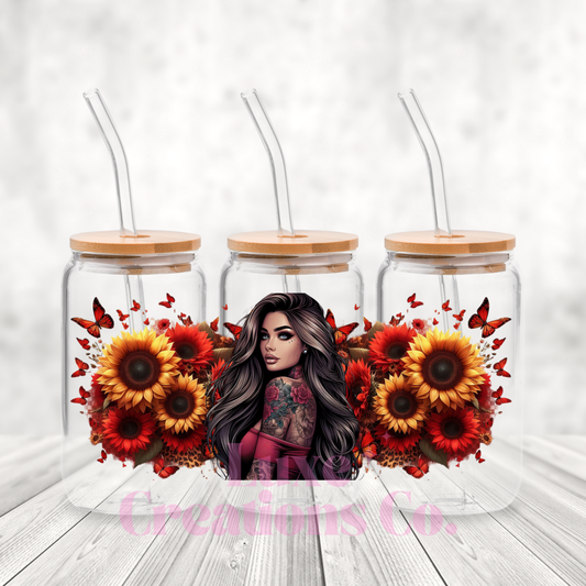 Tattoo Girl Red Flower Wrap by Luxe (#26)