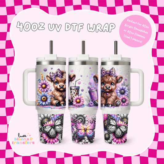 Highland Cow 40oz UV DTF Wrap (#B56)