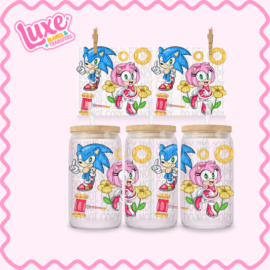 16oz UV DTF Wrap | Blue & Pink S0nic | #2454