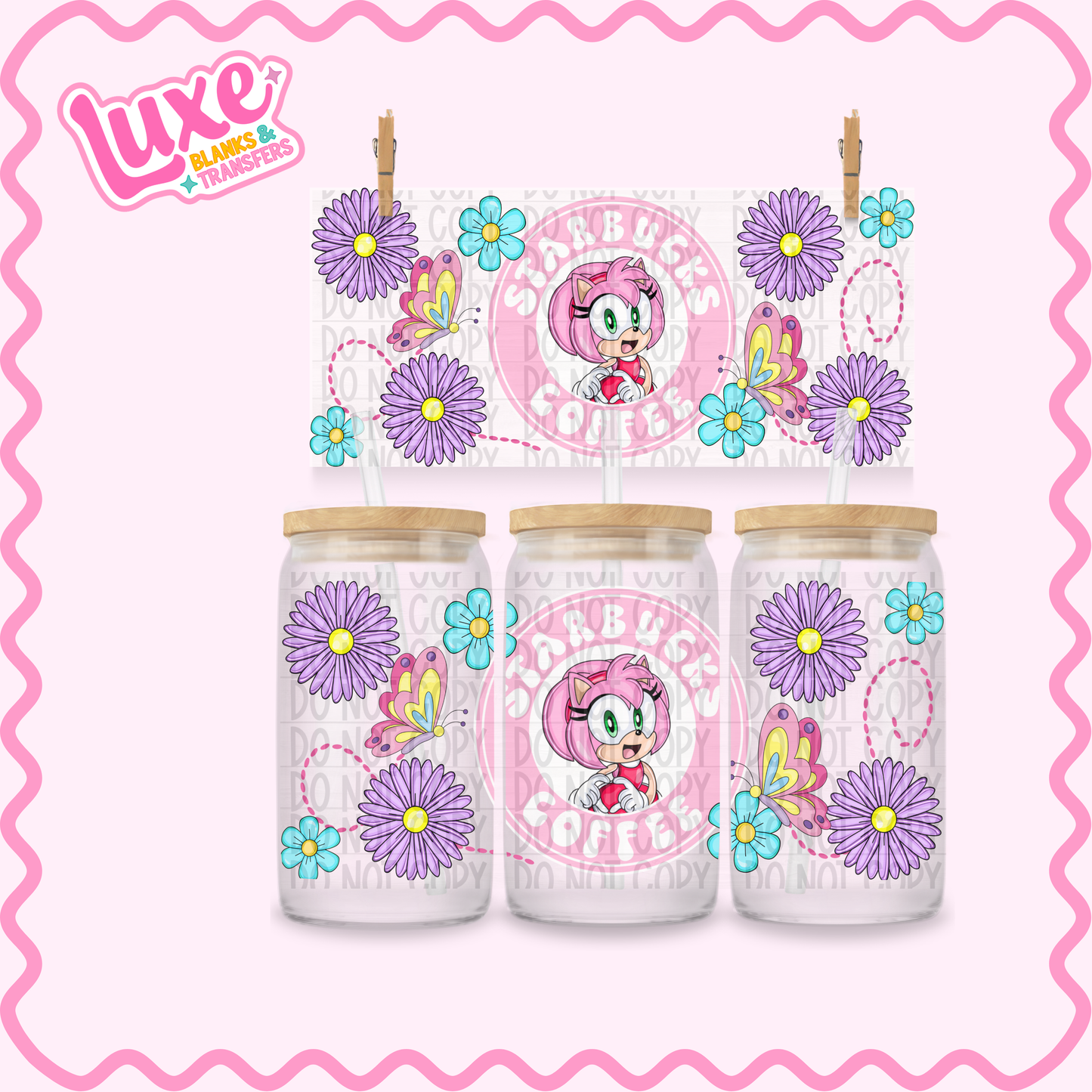 16oz UV DTF Wrap | Starby Pink S0nic | #2455