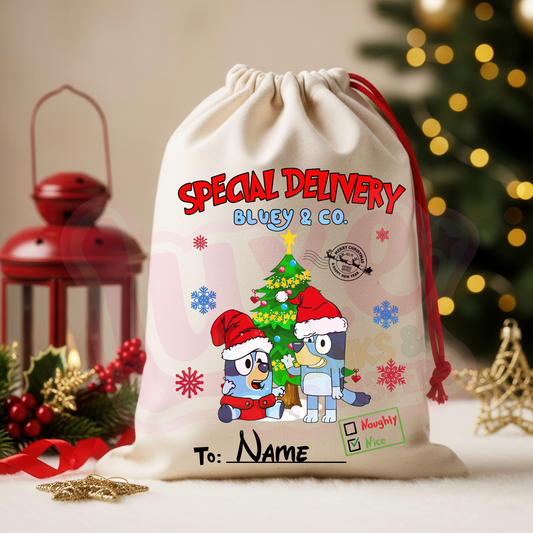 Blue Dog & Co 7 | Santa Sack DTF Heat Transfer | #58