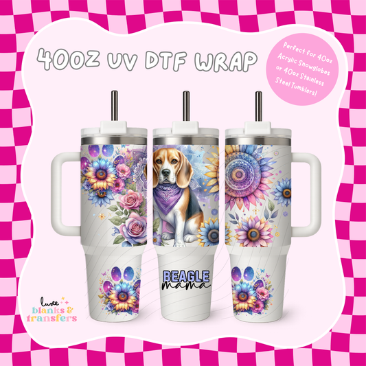 Beagle Mama 40oz UV DTF Wrap (#B05)