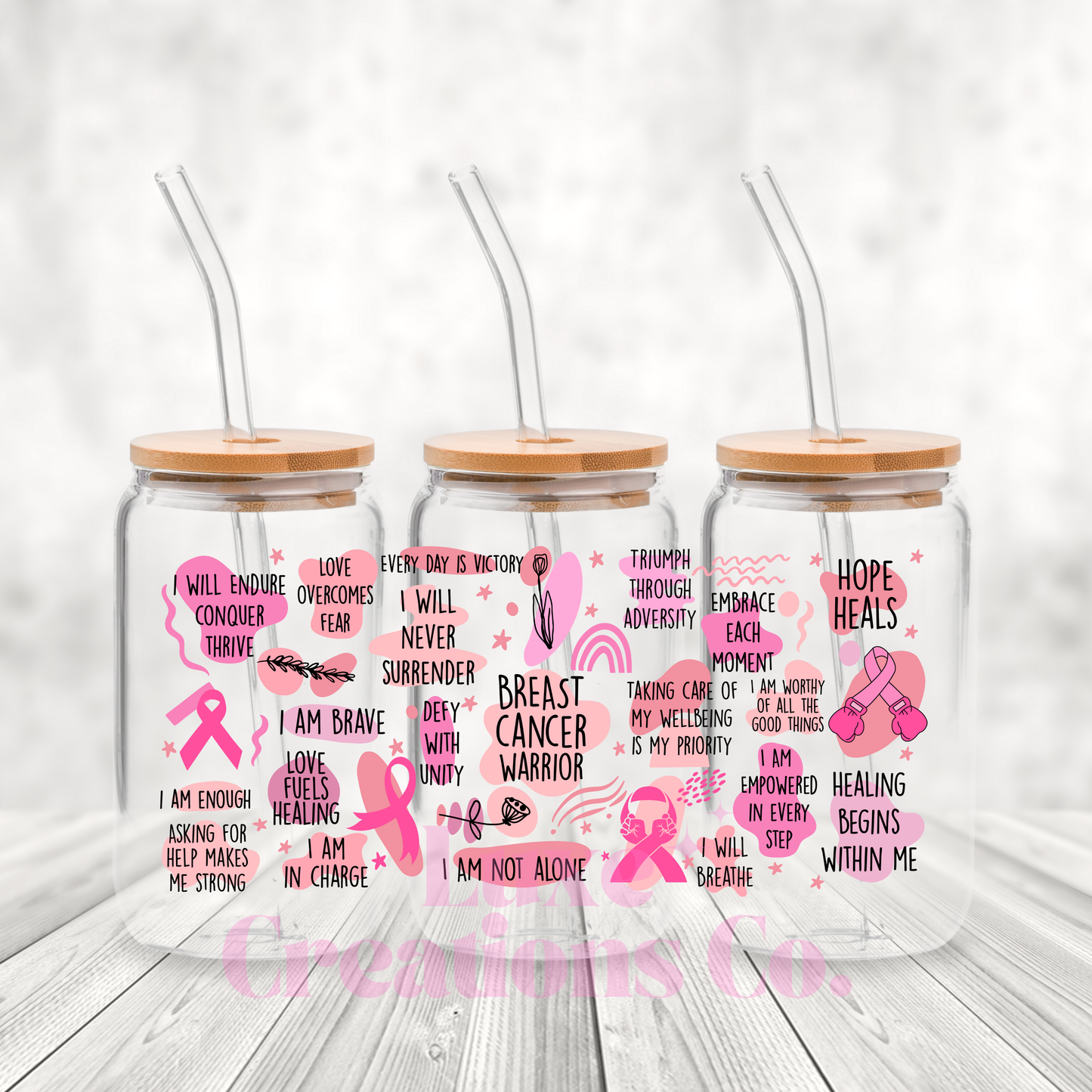 Breast Cancer Warrior UV DTF Wrap (#33)