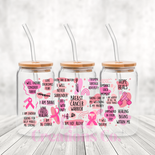Breast Cancer Warrior UV DTF Wrap (#33)