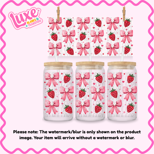 16oz UV DTF Wrap | Strawb Pattern | #3903