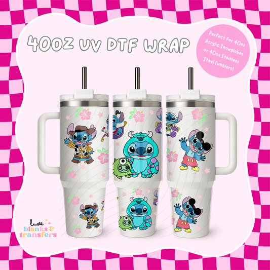Blue Alien 40oz UV DTF Wrap (#B62)