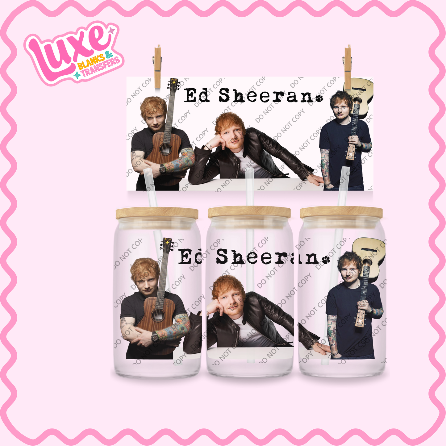 16oz UV DTF Wrap | E.Sheeran Singer | #2156