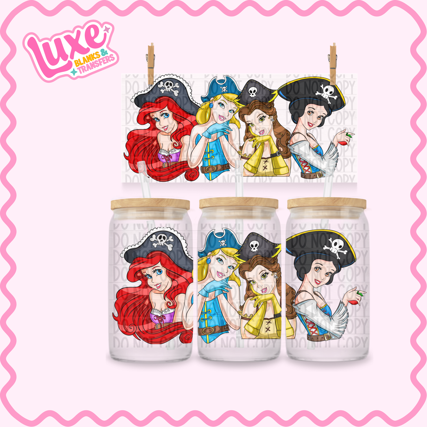 16oz UV DTF Wrap | Pirate Princesses | #2459