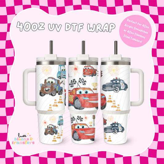 Car Characters 40oz UV DTF Wrap (#B63)