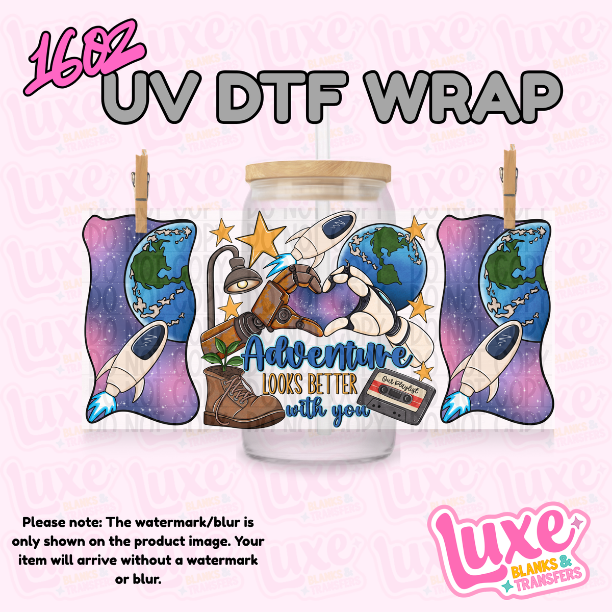 16oz UV DTF Wrap | Adventure R0b0t | #4372