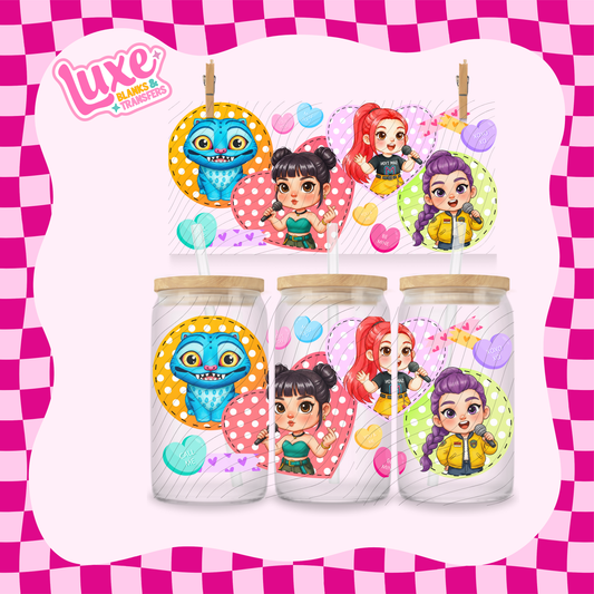 Cute K-pop Patches 2 | 16oz UV DTF Wrap | #1679