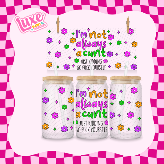 Swear Funny Wrap | 16oz UV DTF Wrap | #1680