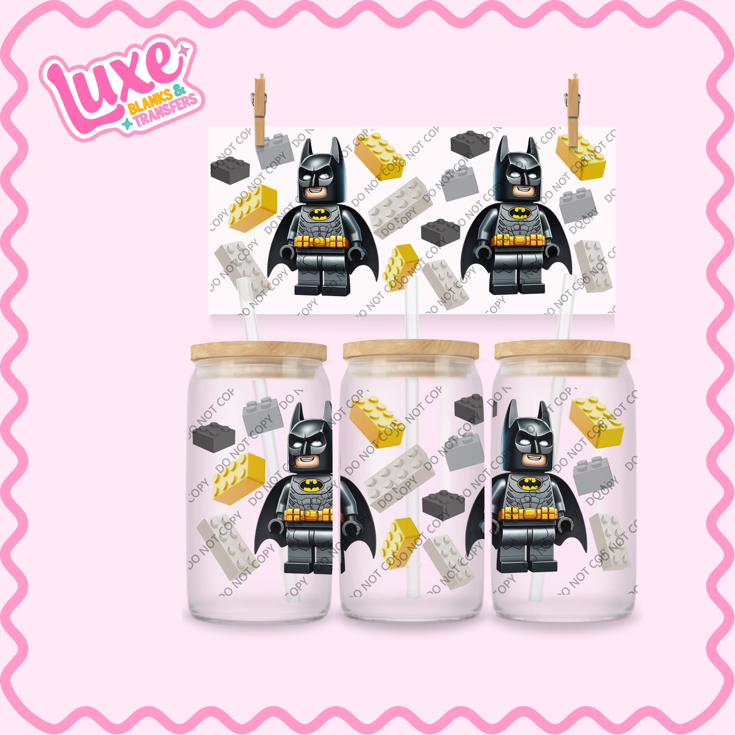 16oz UV DTF Wrap | Bat Character Lego | #2161