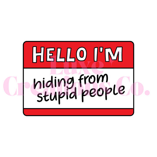 Hello Tag UV DTF Decal