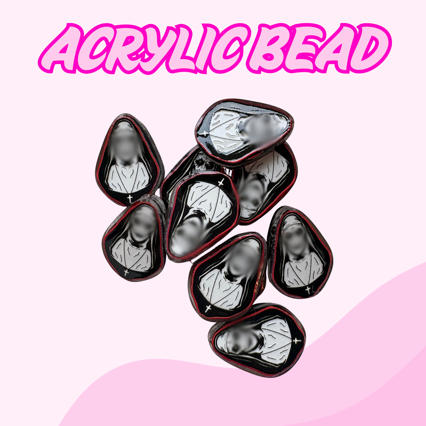 Flatback Acrylic Bead | Nun