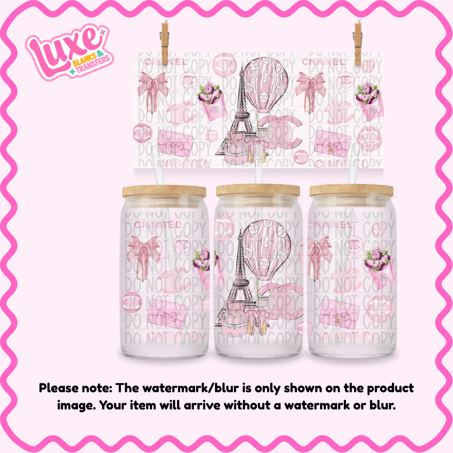 16oz UV DTF Wrap | C/C Paris Pink | #2026