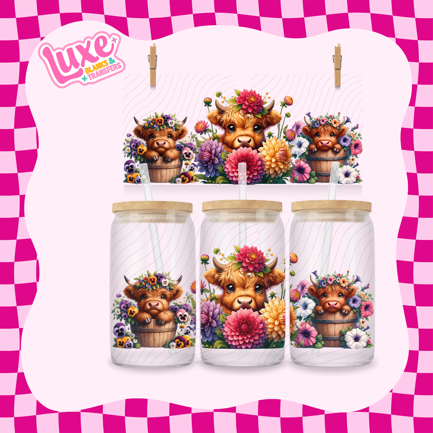 Colour Flowers Highland | 16oz UV DTF Wrap | #1621