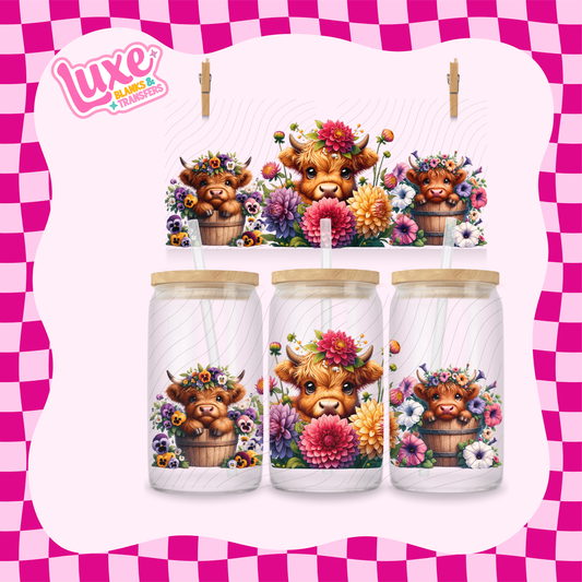 Colour Flowers Highland | 16oz UV DTF Wrap | #1621