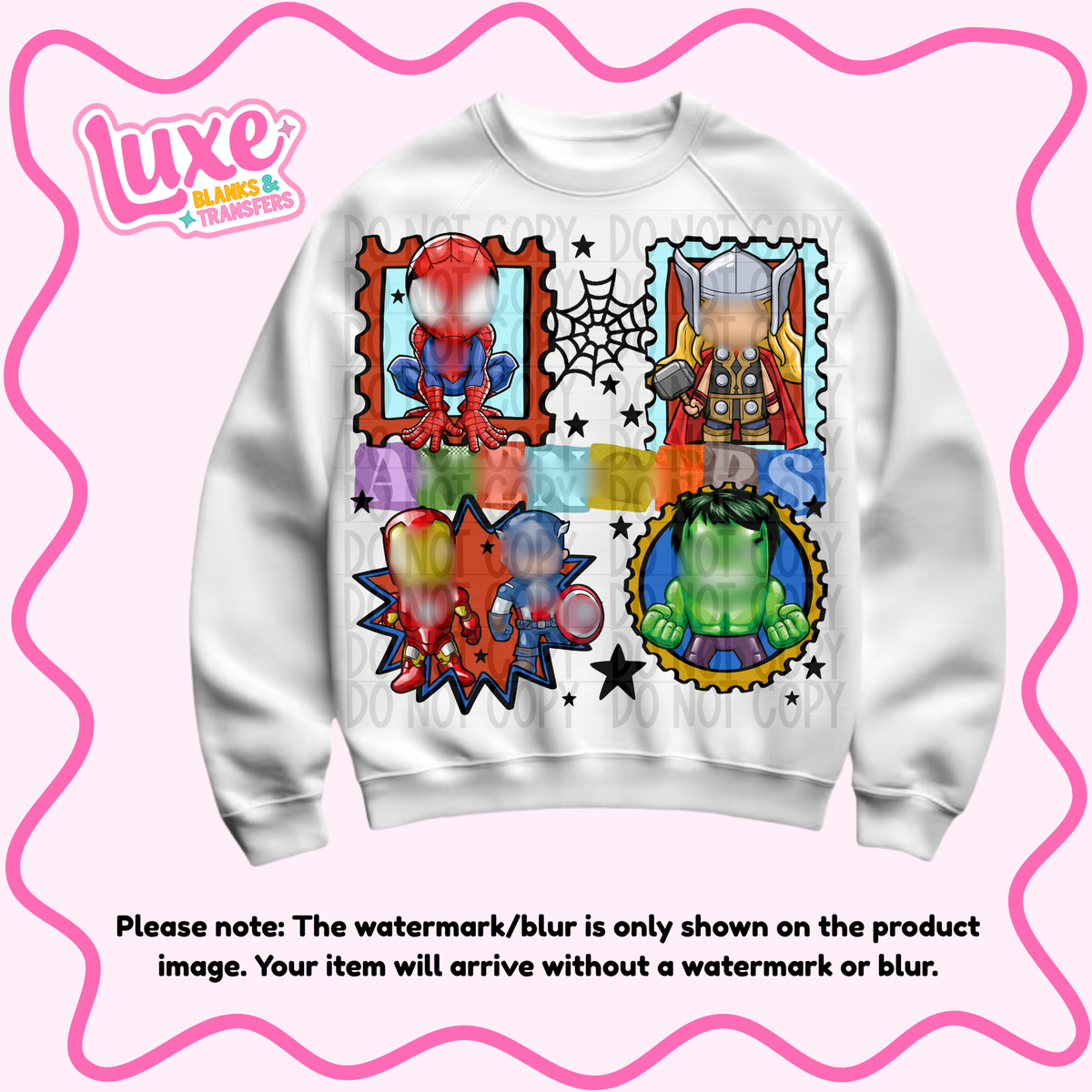 DTF Heat Transfer | Superhero Stamps | #1341