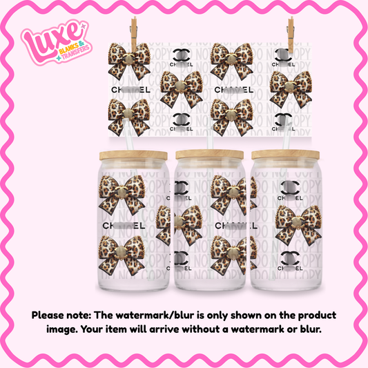 16oz UV DTF Wrap | C/C Leopard Bow | #2035