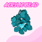 Flatback Acrylic Bead | Teal Heart