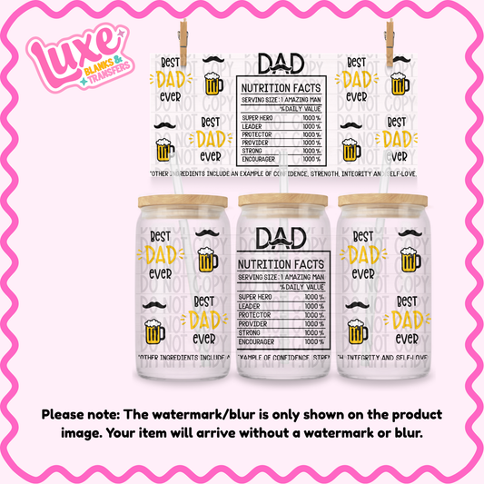 16oz UV DTF Wrap | Dad | #3915