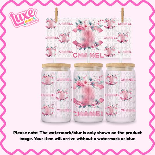 16oz UV DTF Wrap | C/C Flowers Pink | #2030