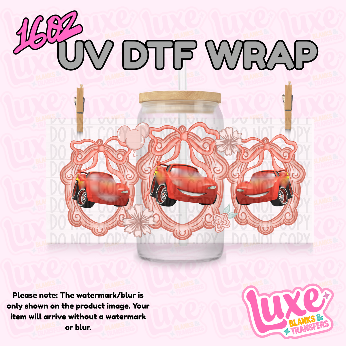 16oz UV DTF Wrap | Race Car Frame | #4383