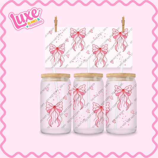 16oz UV DTF Wrap | Cutesy Pink Bows | #2171